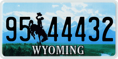 WY license plate 9544432