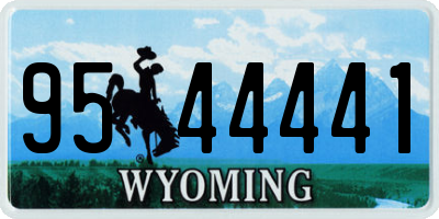 WY license plate 9544441