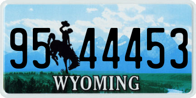 WY license plate 9544453