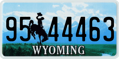 WY license plate 9544463