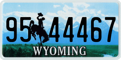 WY license plate 9544467