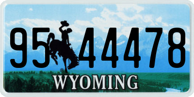 WY license plate 9544478