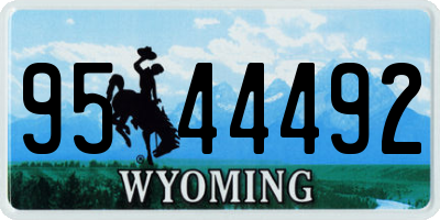 WY license plate 9544492