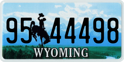 WY license plate 9544498