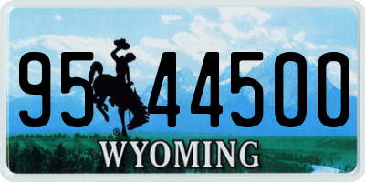 WY license plate 9544500