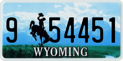 WY license plate 954451