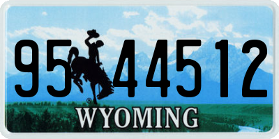 WY license plate 9544512
