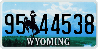 WY license plate 9544538