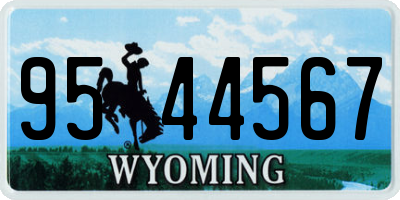 WY license plate 9544567