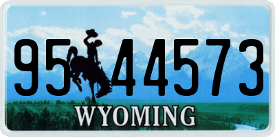 WY license plate 9544573