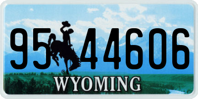 WY license plate 9544606