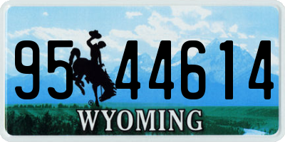 WY license plate 9544614