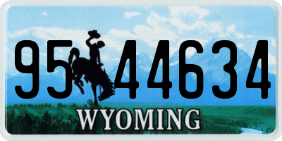 WY license plate 9544634
