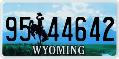 WY license plate 9544642