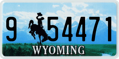 WY license plate 954471