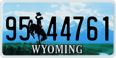 WY license plate 9544761