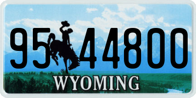 WY license plate 9544800