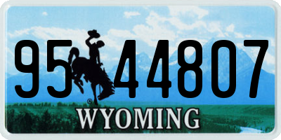 WY license plate 9544807
