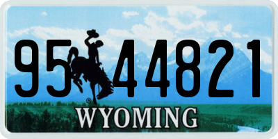 WY license plate 9544821