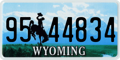 WY license plate 9544834