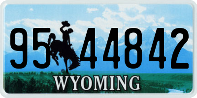 WY license plate 9544842