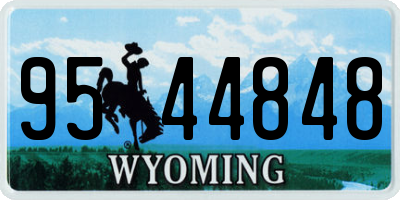 WY license plate 9544848
