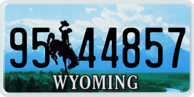 WY license plate 9544857
