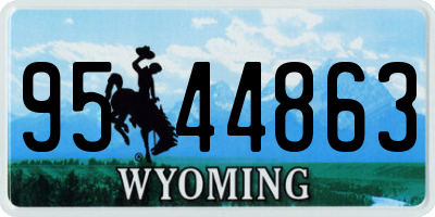 WY license plate 9544863