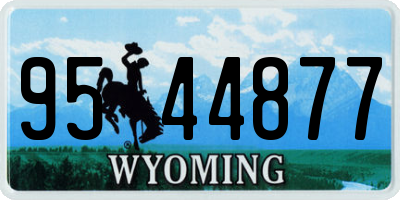 WY license plate 9544877