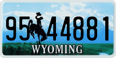 WY license plate 9544881