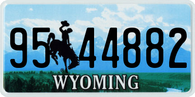 WY license plate 9544882