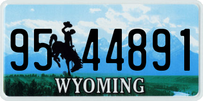 WY license plate 9544891