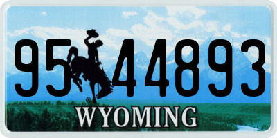 WY license plate 9544893