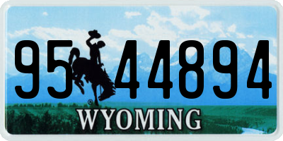 WY license plate 9544894