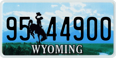 WY license plate 9544900