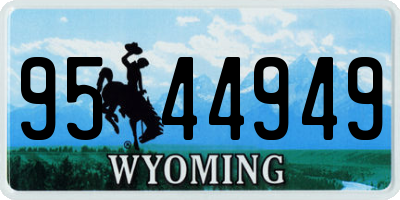 WY license plate 9544949