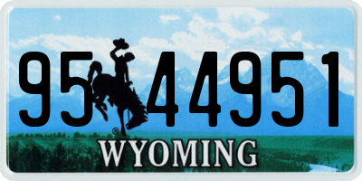 WY license plate 9544951