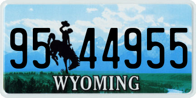 WY license plate 9544955