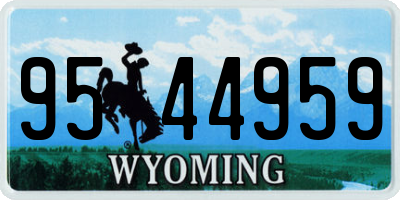 WY license plate 9544959