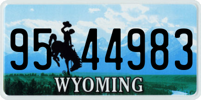 WY license plate 9544983