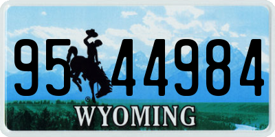 WY license plate 9544984