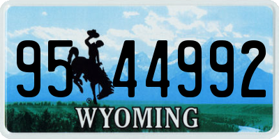 WY license plate 9544992