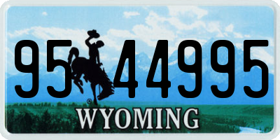 WY license plate 9544995