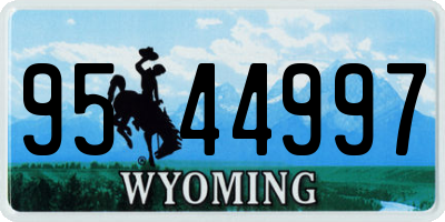 WY license plate 9544997