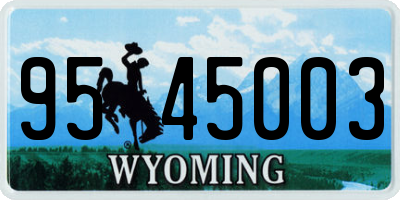 WY license plate 9545003