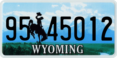 WY license plate 9545012