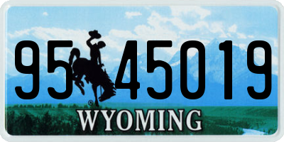 WY license plate 9545019