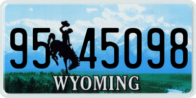 WY license plate 9545098