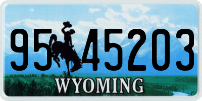 WY license plate 9545203
