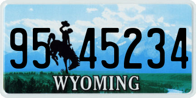 WY license plate 9545234